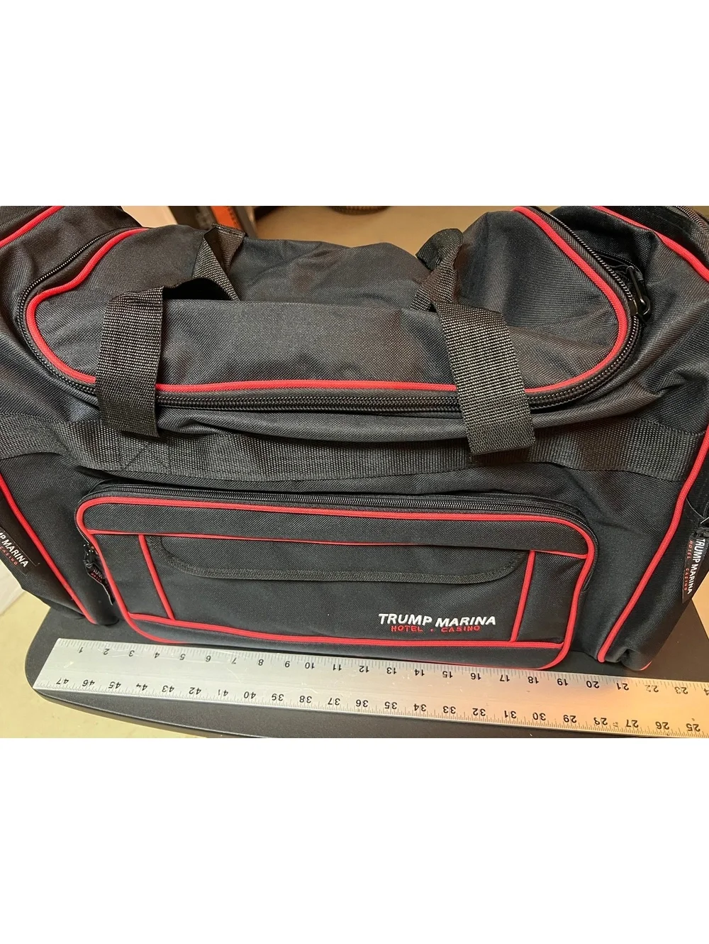 NEW AC Trump Marina Casino black 20” duffle travel bag discontinued